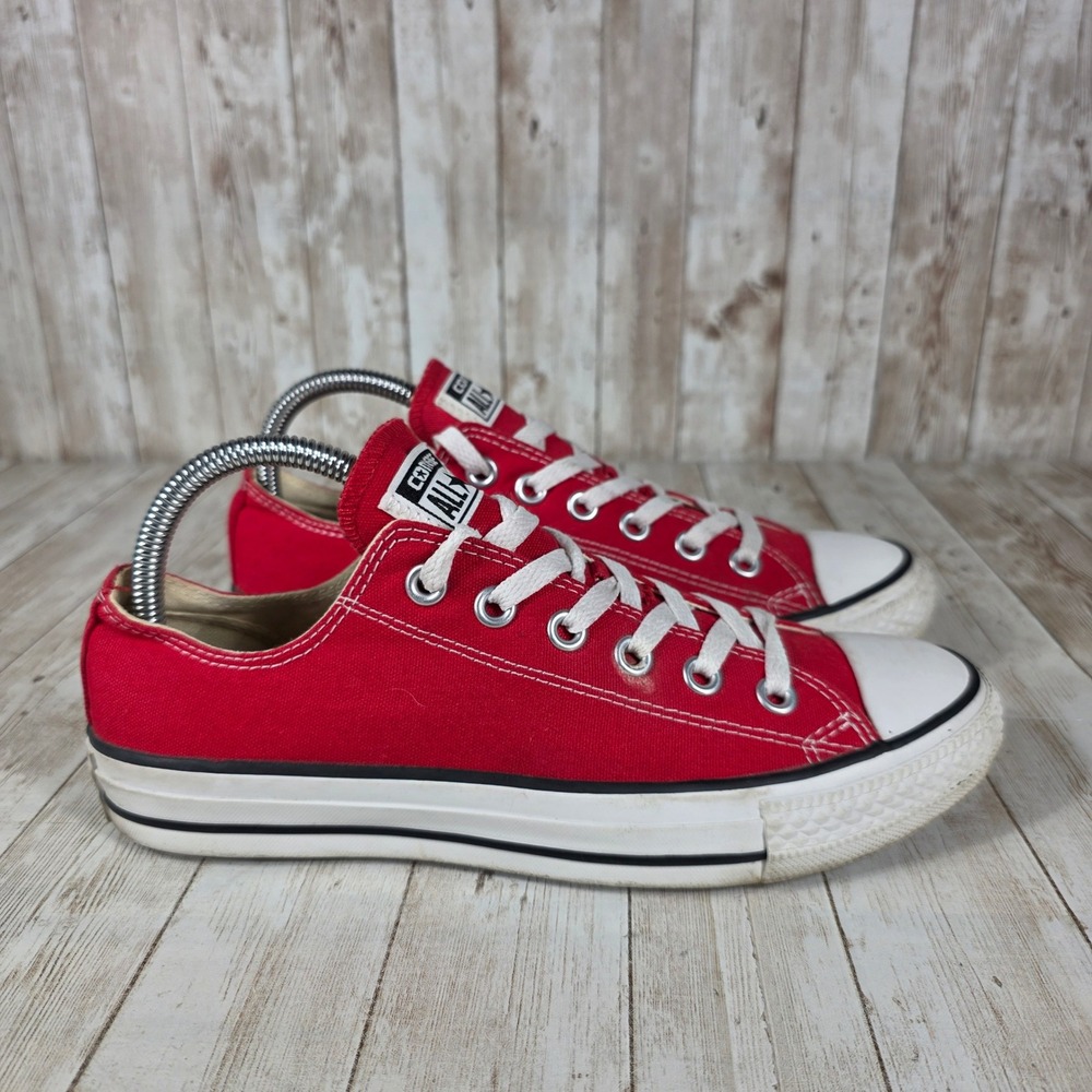 Converse Red and White Canvas Sneakers